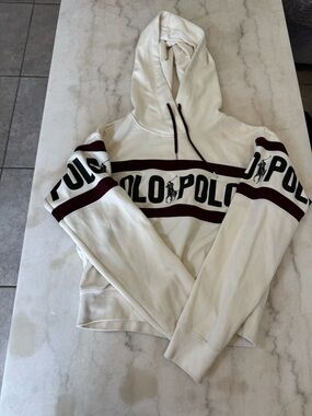 Ralph Lauren White Hoodie with Navy & Gold Label